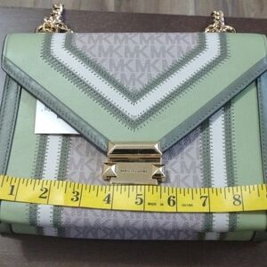 Michael Kors Mint and Gray Crossbody Bag